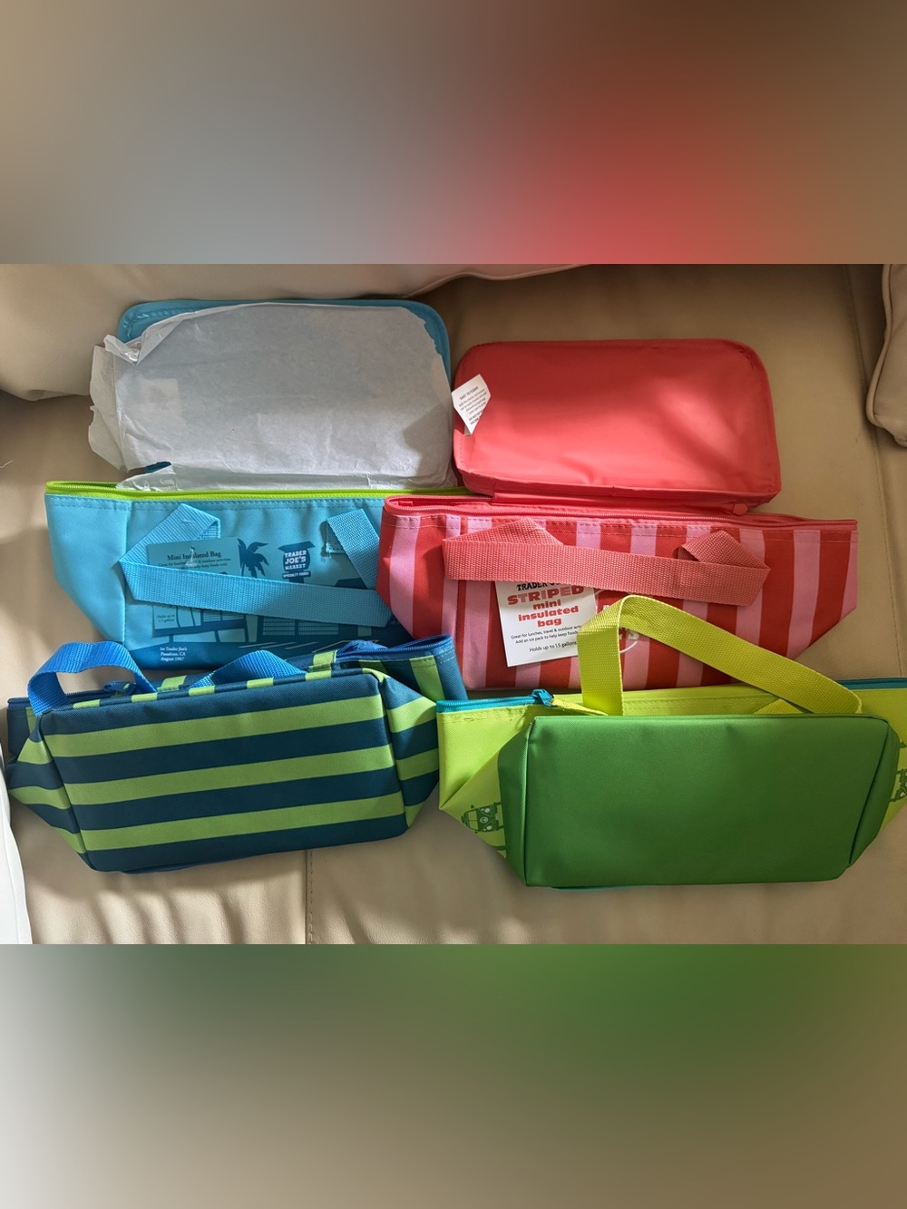 Trader Joes’s mini-insulated totes-summer 2026 colors